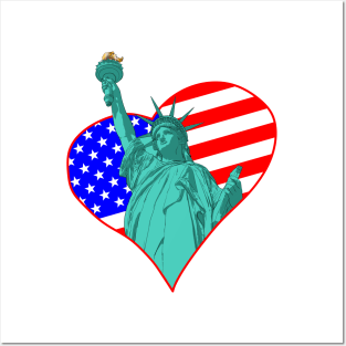 Statue of Liberty in the heart Posters and Art